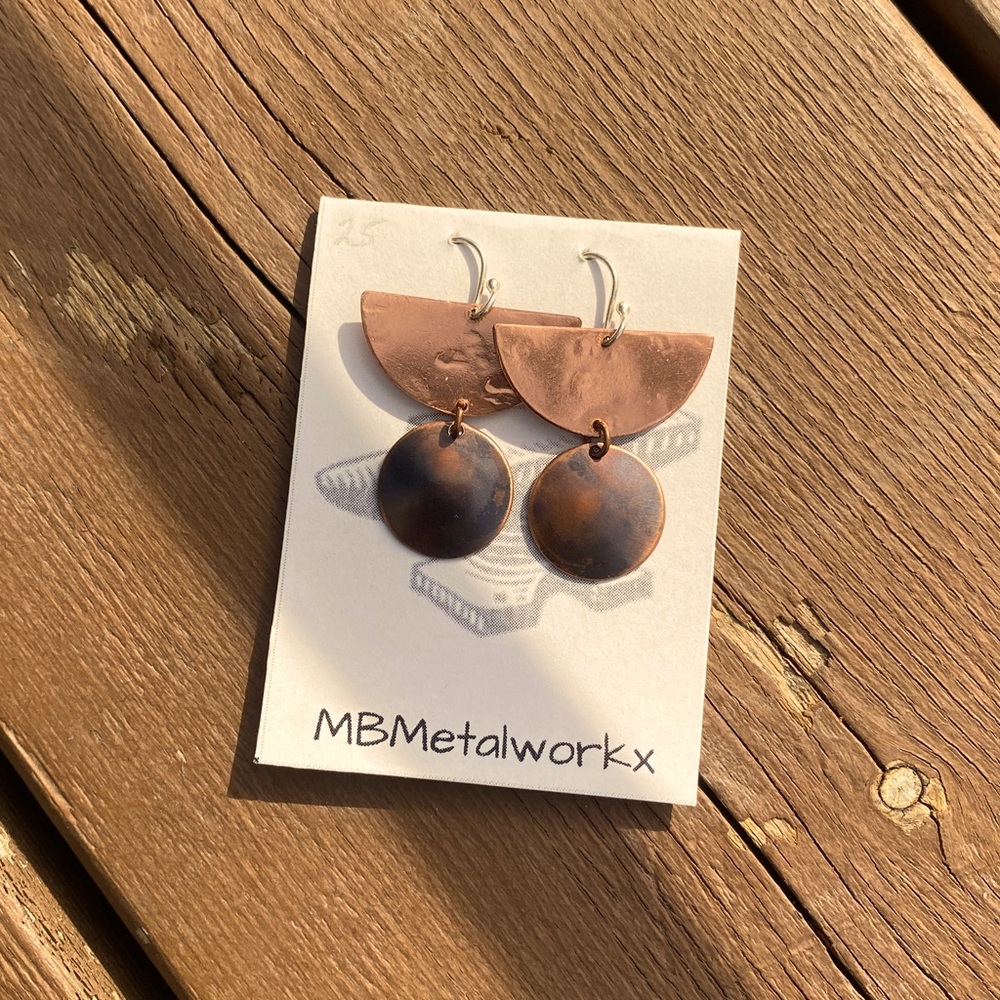 geometric bronze earrings